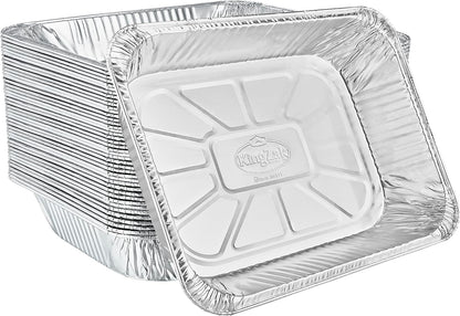 Aluminum Pans Half Size, 9X13, Extra Heavy Duty Disposable Foil Pans For Baking (30 Pack) Roasting & Chafing, Deep Tin Foil Bakeware, Steam Table Tray, Cookware, Food Prepping, Cake & Oven Pan