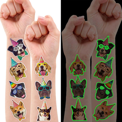96PCS Dog Party Temporary Tattoos Stickers for Kids – Pre-Cut, Waterproof & Skin-Safe | Cute Puppy Theme 1st 2nd Birthday Supplies, Party Favors, Decorations (Normal)