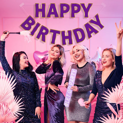 Happy Birthday Banner - 9ft Pre-Strung Happy Birthday Sign for Women, Men, Girls, Boys - No DIY Birthday Decorations & Party Supplies(Macaron)