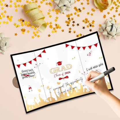 Class of 2026 Graduation Guest Book - 18''x 12'' Minimalist Graduation Signature Book - High School College Guest Book Alternative Signature Board Card - Grad Party Decor & Supplies-A05