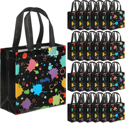 Retainbre 40 Pcs Glow in the Dark Gift Bags with Handles Party Favor Bags for Kids Birthday Non Woven Neon Goodie Bags Bulk for Candy Treat Goody Adults Parties Decoration
