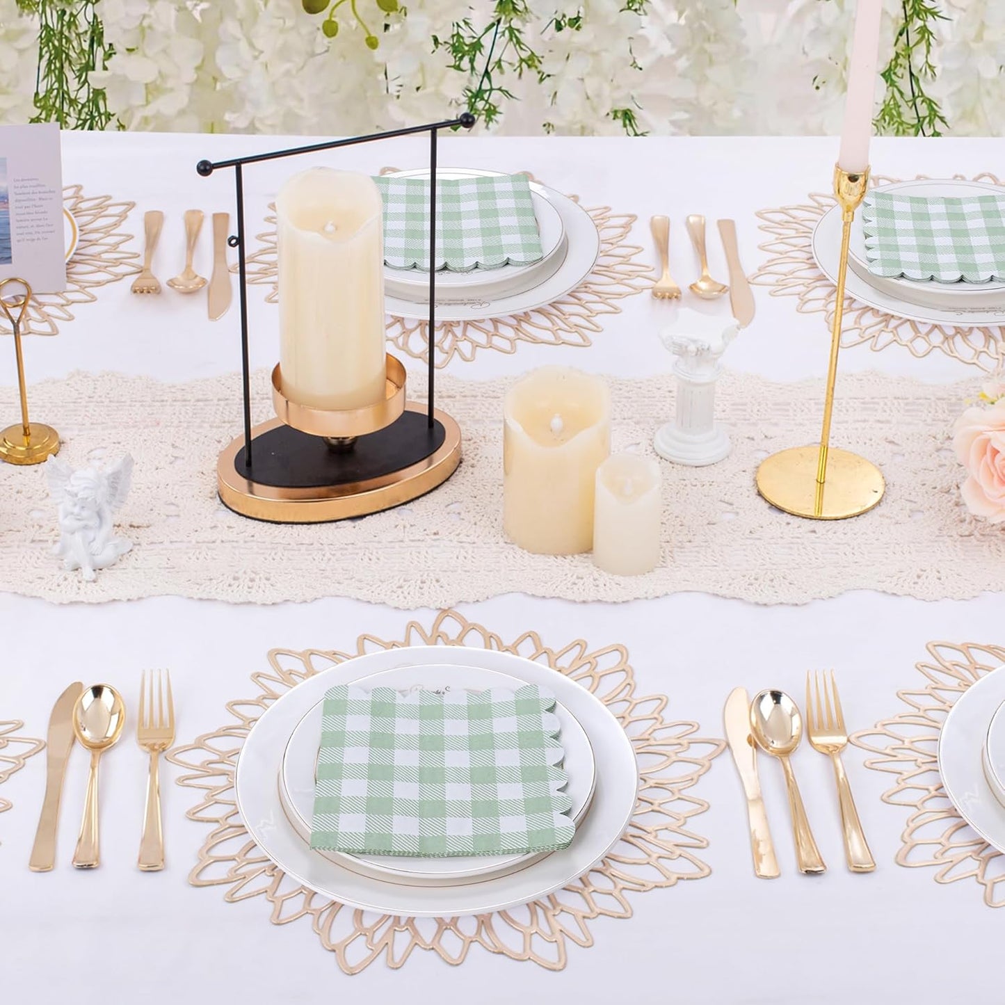 100 Pcs Striped Pastel Napkins, 5 x 5 Inches Scalloped Napkins, Disposable Cocktail Napkins for Pastel Summer Party Birthday Wedding Decor