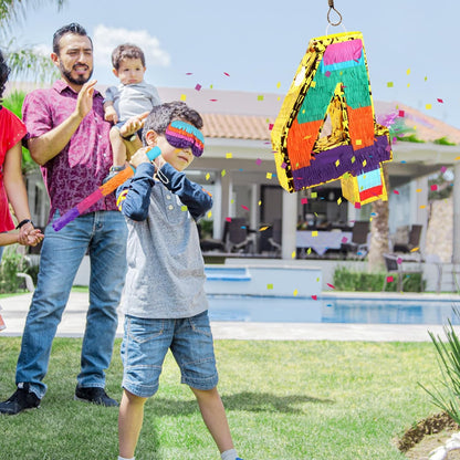 Dinosaur Pinata - Dinosaur Decorations with a Blindfold and Bat for Boys Girls Animal Themed Birthday Party Kids Classroom Game Decorations Supplies (15.7 x 11.4 x 3.1 Inches)