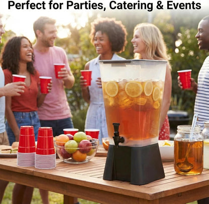 Beverage Dispenser 5 Gallon Drink Dispenser with Spigot, Juice Dispensers for Parties, Black Base