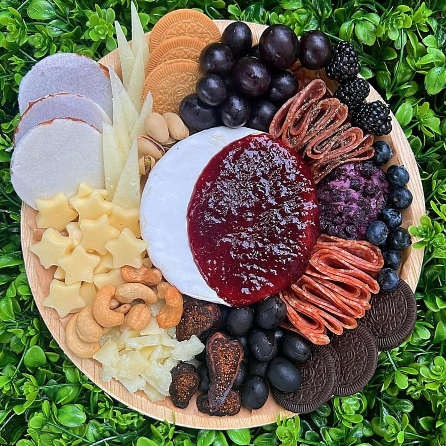 Charity Leaf Disposable Palm Leaf 13" Deep Round Trays (10 pieces) Bamboo Like Serving Platters, Disposable Boards, Eco-Friendly Dinnerware For Weddings, Catering, Events