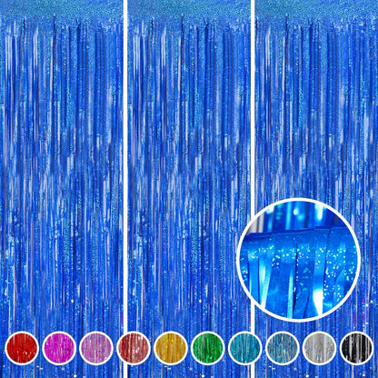 Happy Mothers Day Decorations Melsan 3 Pack 3.2 x 8.2 ft Pinkish Purple Tinsel Fringe Curtain Backdrop, Sparkling Metallic Party Decorations for Girls Birthday, Bachelorette, Wedding, Photo Booth