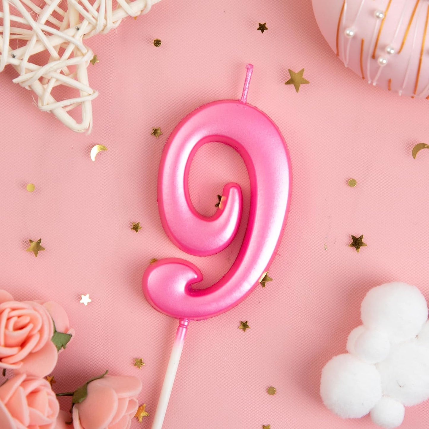 PHD CAKE 2.76 Inch Elegant Gold 1 Number Birthday Candles, Gold Number Candles, Cake Number Candles, Party Celebration