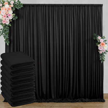 10 ft x 10 ft Wrinkle Free White Backdrop Curtains for Wedding Parties, Polyester Photography Backdrop Drapes for Birthday Parties Stage Backdrop Stand, 2 Panels 5x10FT Background Curtains