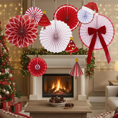 Easy Joy Paper Leaves Decorations for Wall Paper Fans Classroom Decoration Leaves Backdrop Decor Wall Decor,Set of 9