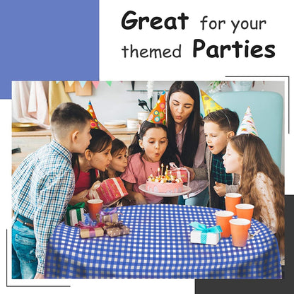 14 Pack Black 54 x 108 in. Rectangle Disposable Plastic Tablecloths - Smooth Decorative Covers for Parties, Weddings