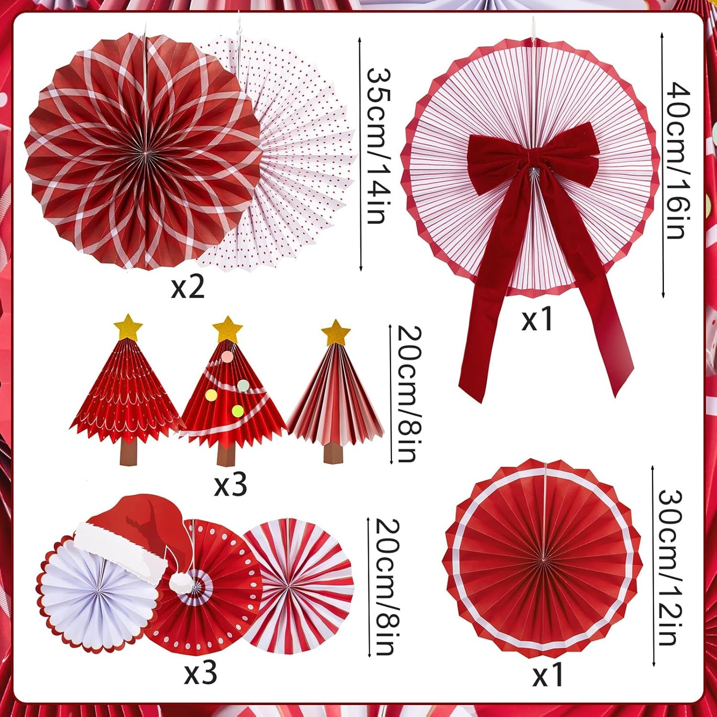 Easy Joy Paper Leaves Decorations for Wall Paper Fans Classroom Decoration Leaves Backdrop Decor Wall Decor,Set of 9