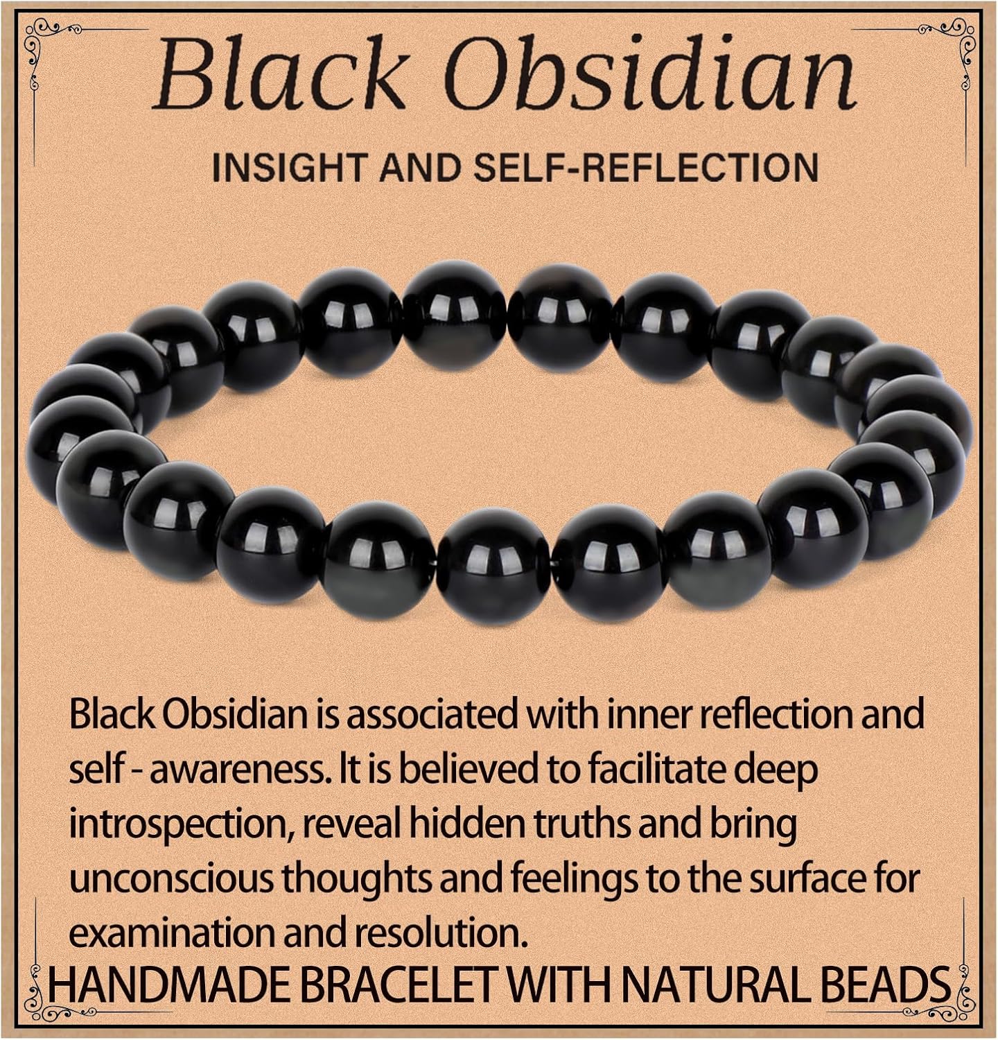 LPBeads Handmade Natural Gemstone Stretch Elastic Bracelet Healing Crystal Round Stone Beads Jewelry Gifts for Women Men