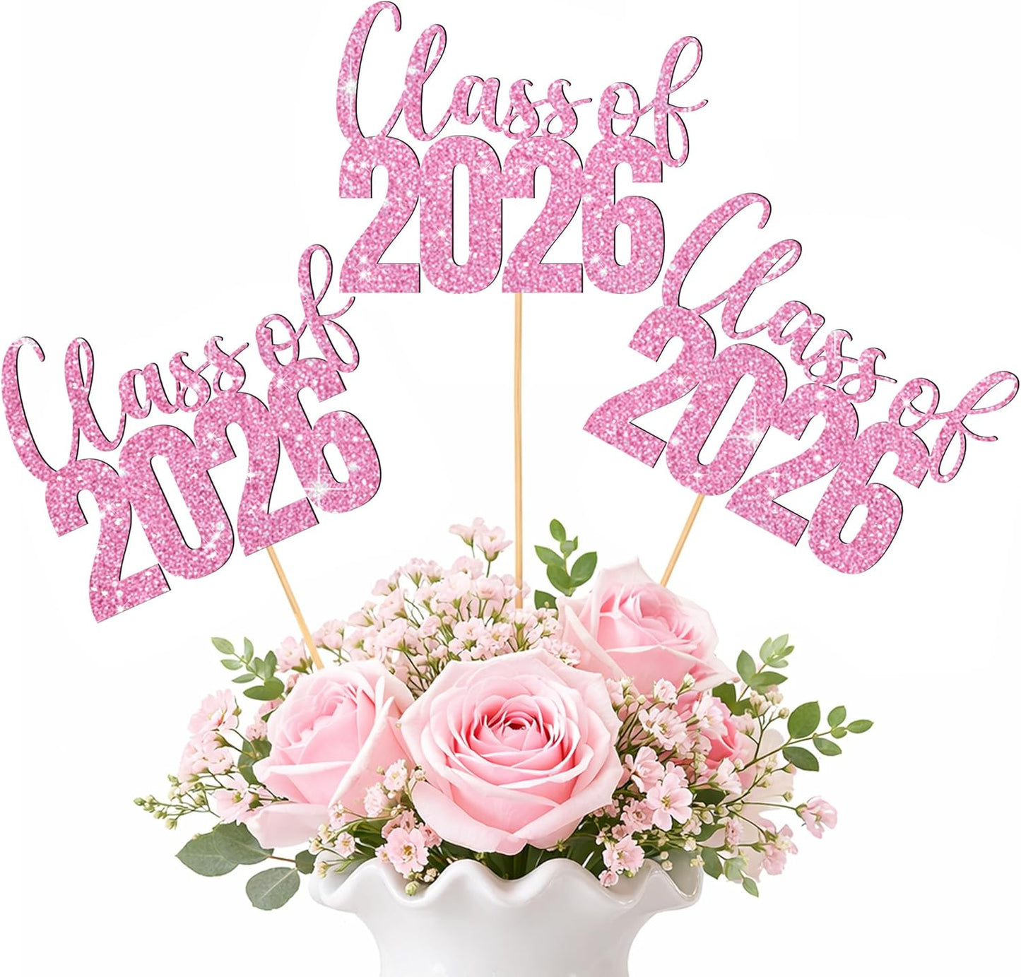 Class of 2026 Centerpieces Sticks for Graduation, 16 Pcs Graduation Decorations Cake Toppers, Graduation Theme Party Decorations Supply(BG)