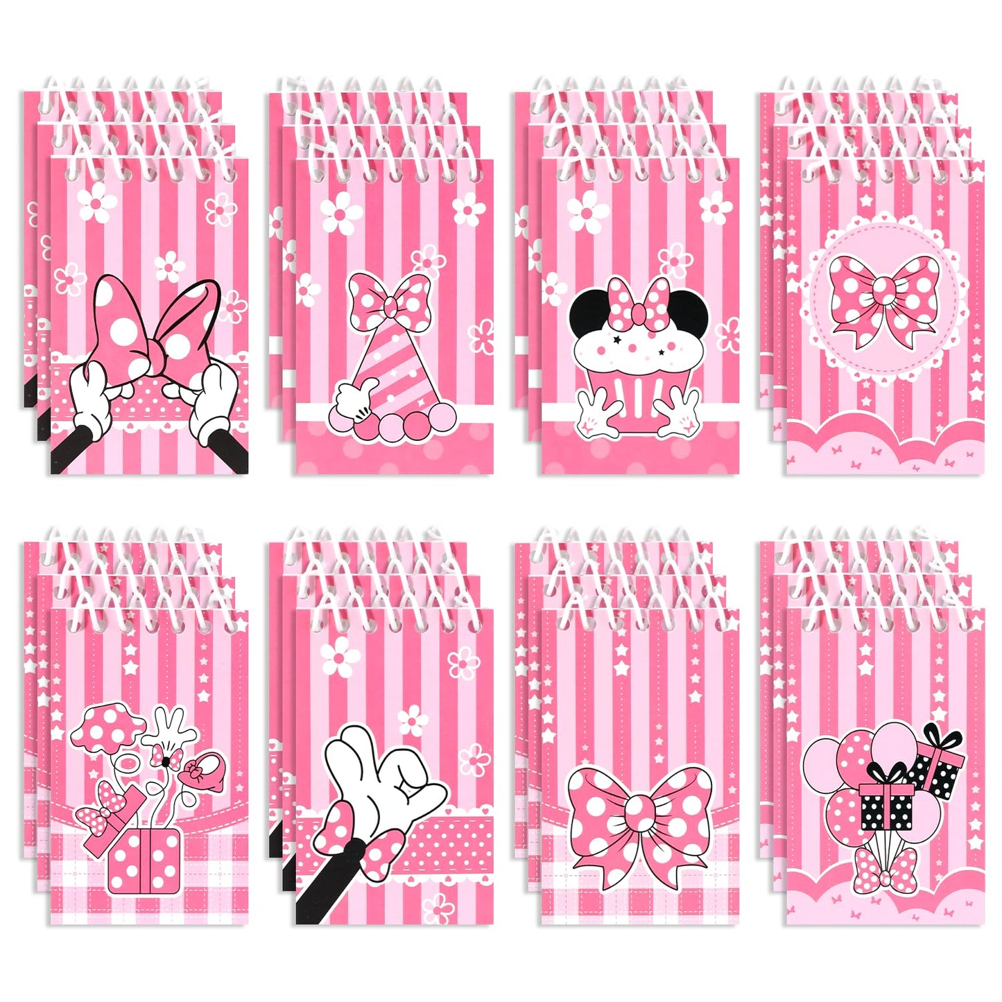 Fprl 24 Pcs Spiral Pocket Notepads for Mouse Theme party Goodie Bag Stuffers, Classroom Prizes, party supplies,3.9 x 2.4 Inches