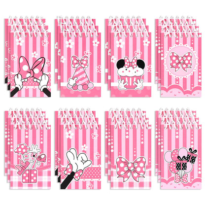 Fprl 24 Pcs Spiral Pocket Notepads for Mouse Theme party Goodie Bag Stuffers, Classroom Prizes, party supplies,3.9 x 2.4 Inches