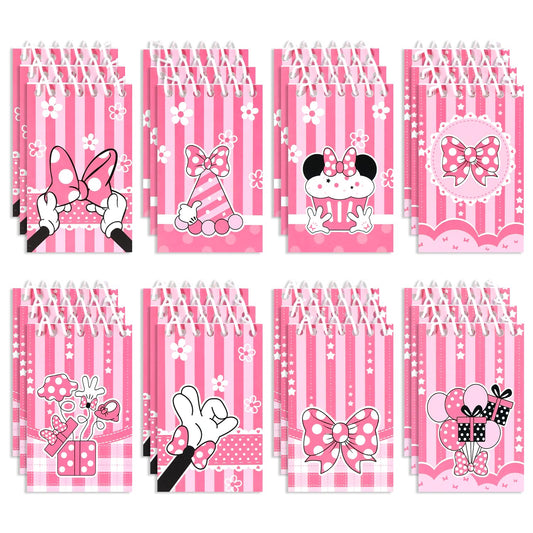 Fprl 24 Pcs Spiral Pocket Notepads for Mouse Theme party Goodie Bag Stuffers, Classroom Prizes, party supplies,3.9 x 2.4 Inches