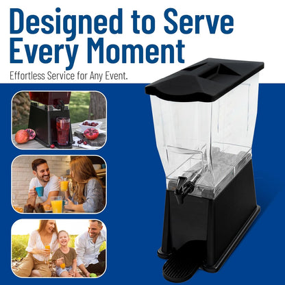 Carlisle FoodService Products Trimline Double Base Rectangular Beverage Dispensers with Spigot for Catering, Buffets, Restaurants, Polycarbonate (Pc), 2 x 3.5 Gallons, Black