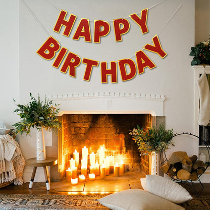 Happy Birthday Banner - 9ft Pre-Strung Happy Birthday Sign for Women, Men, Girls, Boys - No DIY Birthday Decorations & Party Supplies(Macaron)