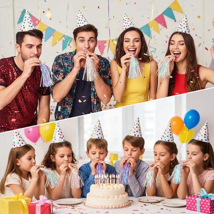 Fringe Party Blowers Glitter Party Horns Noise Makers Colorful New Year Blowouts New Years Eve PartySupplies for Family Gatherings Sporting