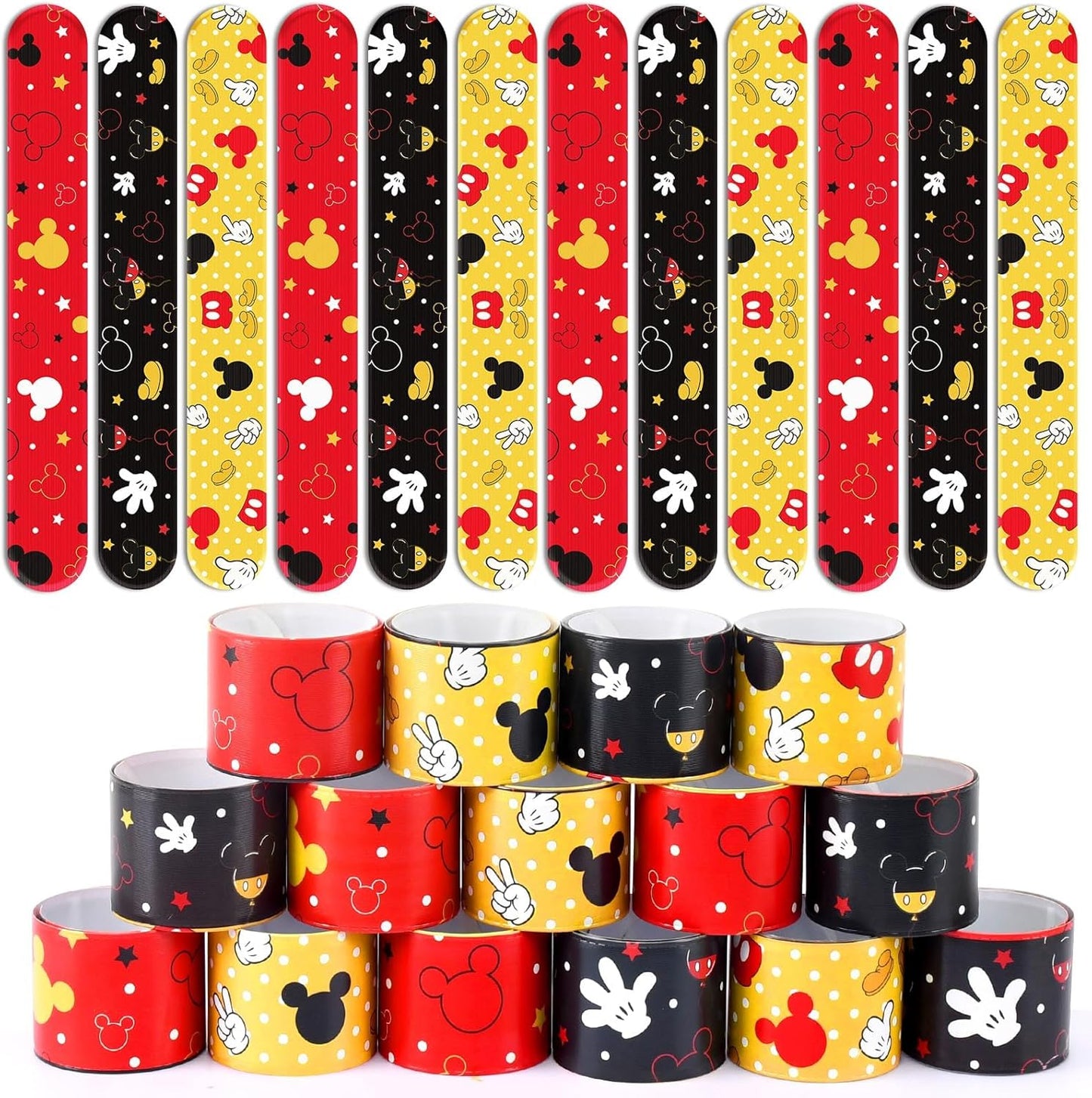 Cartoon Animation Slap Wristband, 24 Pack - Birthday Party Supplies, Cartoon Theme Bracelets Goodie Bag Fillers for Birthday & Theme Parties