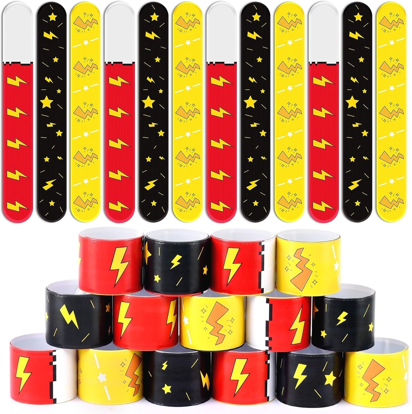 Cartoon Animation Slap Wristband, 24 Pack - Birthday Party Supplies, Cartoon Theme Bracelets Goodie Bag Fillers for Birthday & Theme Parties