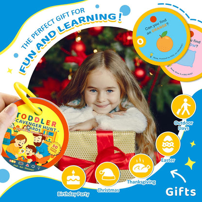 Home Scavenger Hunt Cards: 50 Toddler Indoor Find & Learn Activities | Fun Educational Games for 3-5 Year Olds | Preschool Boys & Girls Early Development (Indoor)