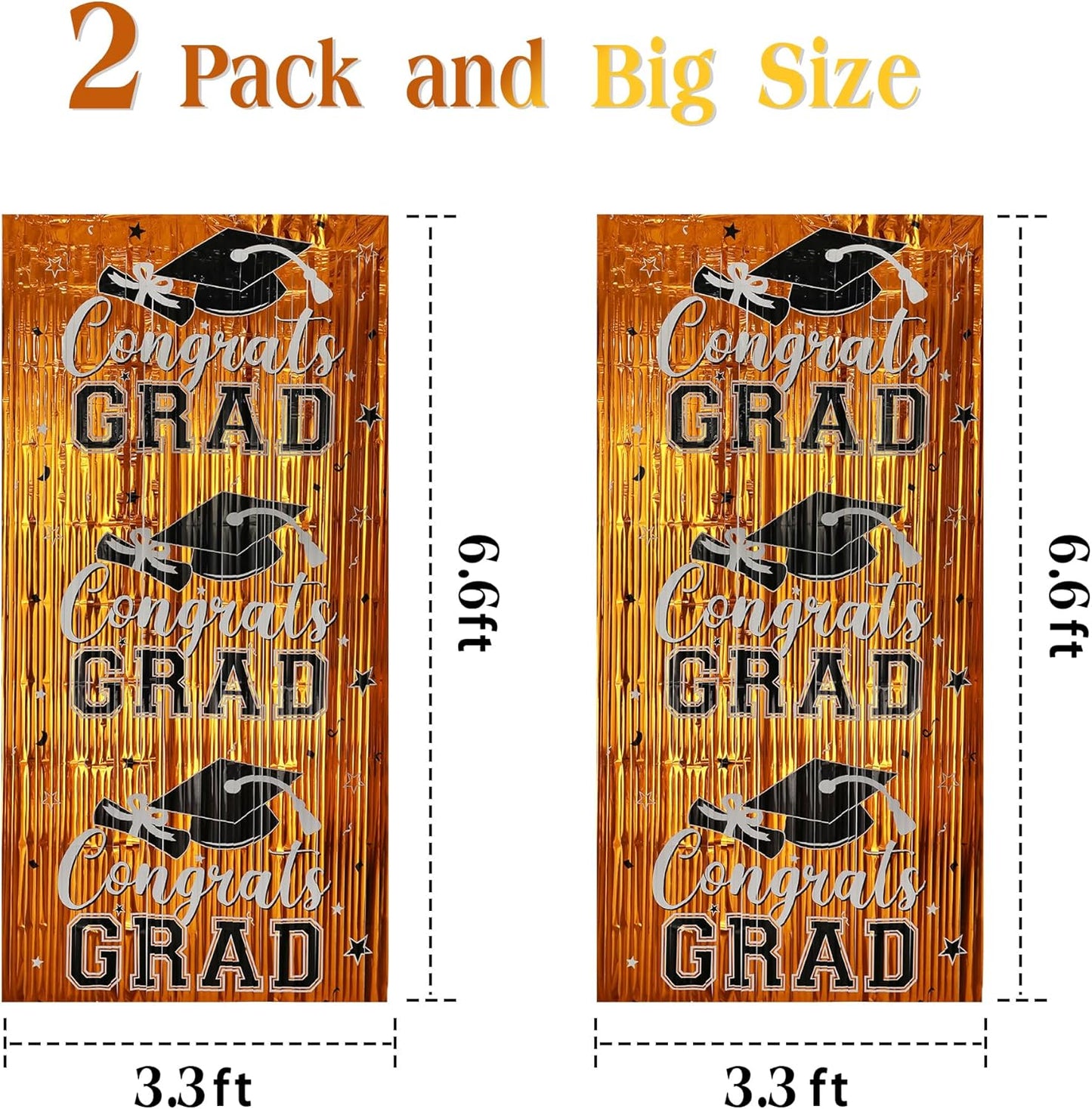 Gradution Party Suppiles Backdrop Decoration 2026, Claas of 2026 Streamer Tinsel Foil Fringe Curtains, Photo Booth Prop Backdrop, Black Grad Photo Backgrounds