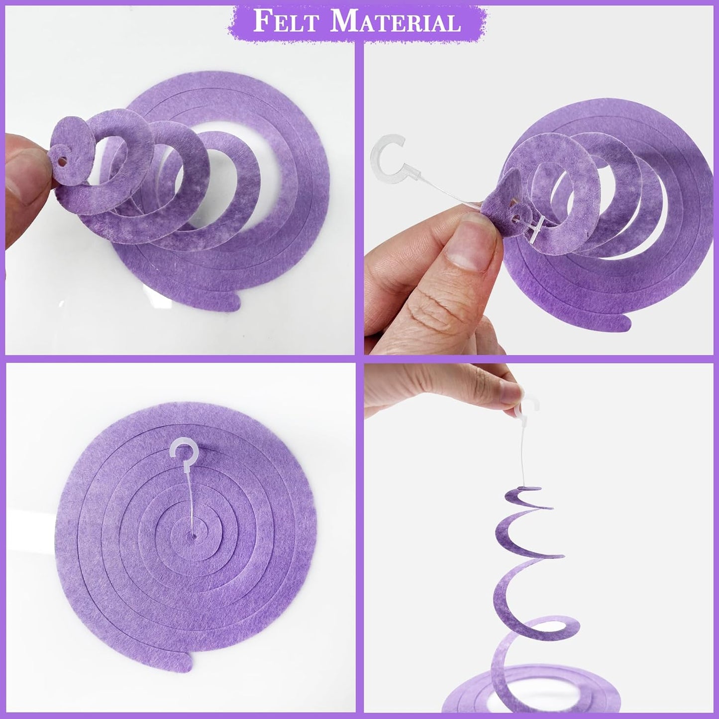 36 Pcs Blue Hanging Swirl Decorations Ombre Royal Blue White Felt Swirl Streamer Spiral Ceiling Garland for Birthday Wedding Baby Shower Graduation Under The Sea Nautical Ahoy Achor Party Supplies