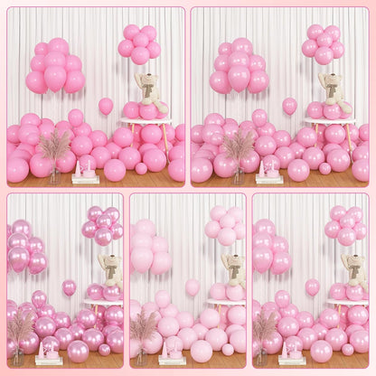 Amandir 153pcs Pink Purple Balloon Garland Arch Kit, Different Sizes 18 12 10 5 inch Pink Purple Red Latex Metallic Confetti Purple Balloons for Girl Women Birthday Bridal Baby Shower Party Decoration