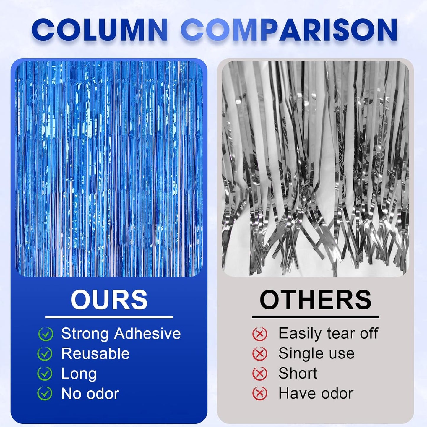 Voircoloria 3 Pack 3.3x8.2 Feet Gold Foil Fringe Backdrop Curtains, Tinsel Streamers, Fringe Backdrop for 2025 New Years Eve, Graduation, Birthday, Baby Shower, Gender Reveal, Disco Party - Colors A