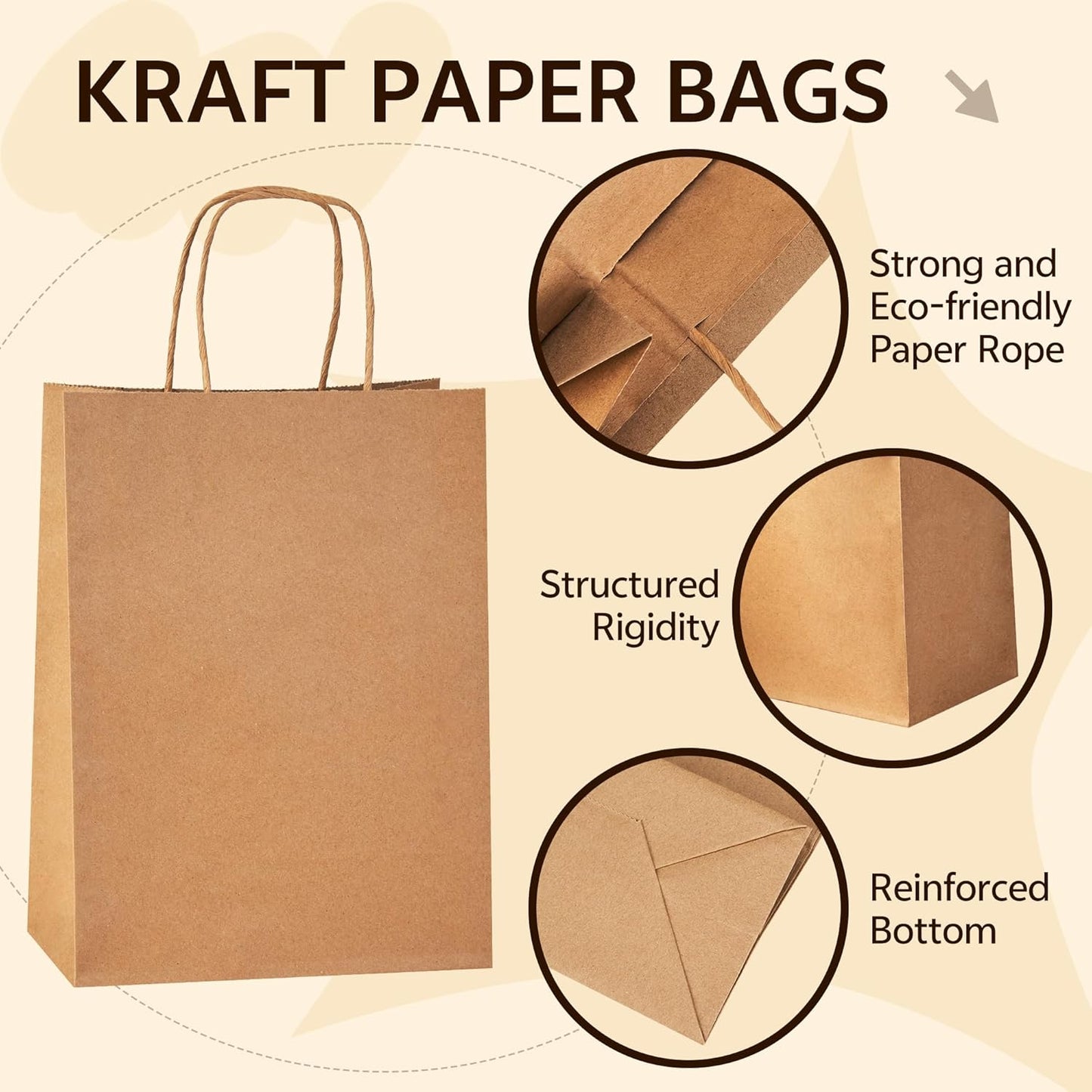 YEEHAW 24 Pack Small Gift Bags 5.8"×3.2"×8.25" Kraft Paper Bags with Handles, Party Favor Bags Bulk for Kids Birthday, Baby Shower, Crafts, Wedding, Party (6 Colors)