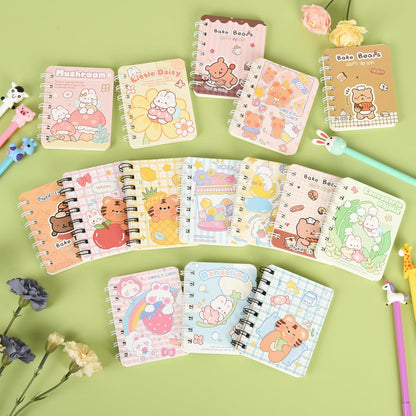 30 Packs Mini Notebooks Portable Pocket Notebook for Gifts and Office Back to School Classroom rewards College Ruled Pages (Cartoon)