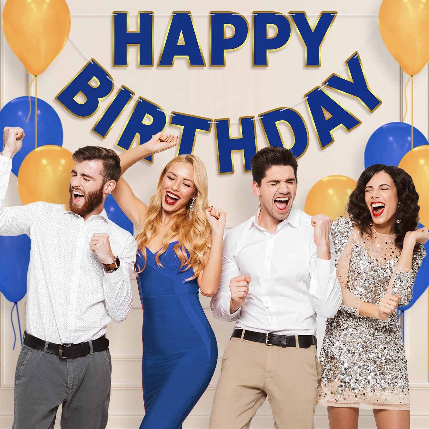 Happy Birthday Banner - 9ft Pre-Strung Happy Birthday Sign for Women, Men, Girls, Boys - No DIY Birthday Decorations & Party Supplies(Macaron)