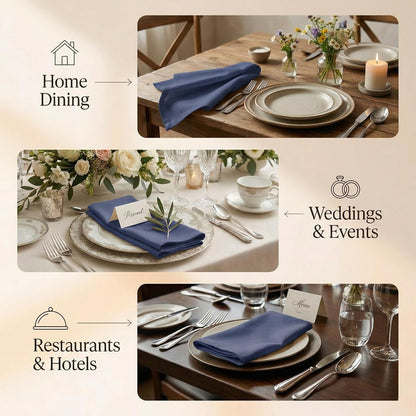 ACCENTHOME Natural Cotton Linen Napkin Set of 12 18x18 inch Dinner Napkins - Washable Soft Premium Hotel Quality Reusable Hemmed Edges Napkins Perfect Table Linens for Family Dinners, Weddings