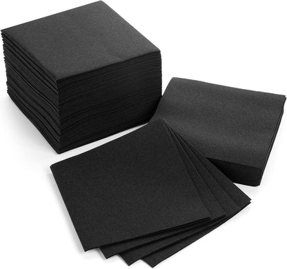 AH AMERICAN HOMESTEAD Cocktail Napkins-Disposable Beverage/Bar Napkins-White Linen-Like Square Napkins-Eco-Friendly & Compostable-Everyday Use, Party or Wedding 4.75inch x 4.75inch (100 Count, White)