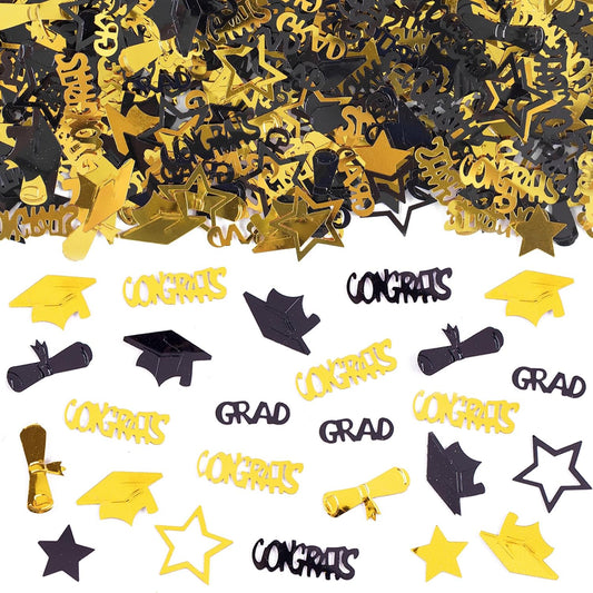 Gold Graduation Confetti 2000Pcs 2.1oz Class of 2026 Graduation Table Confetti 2026 Grad Table Confetti for Table Gift Bags Cards Grad Decorations