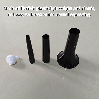 Black Party Noisemaker Horn, Plastic Celebration Blowout Whistle, New Year's Eve and Party Accessory