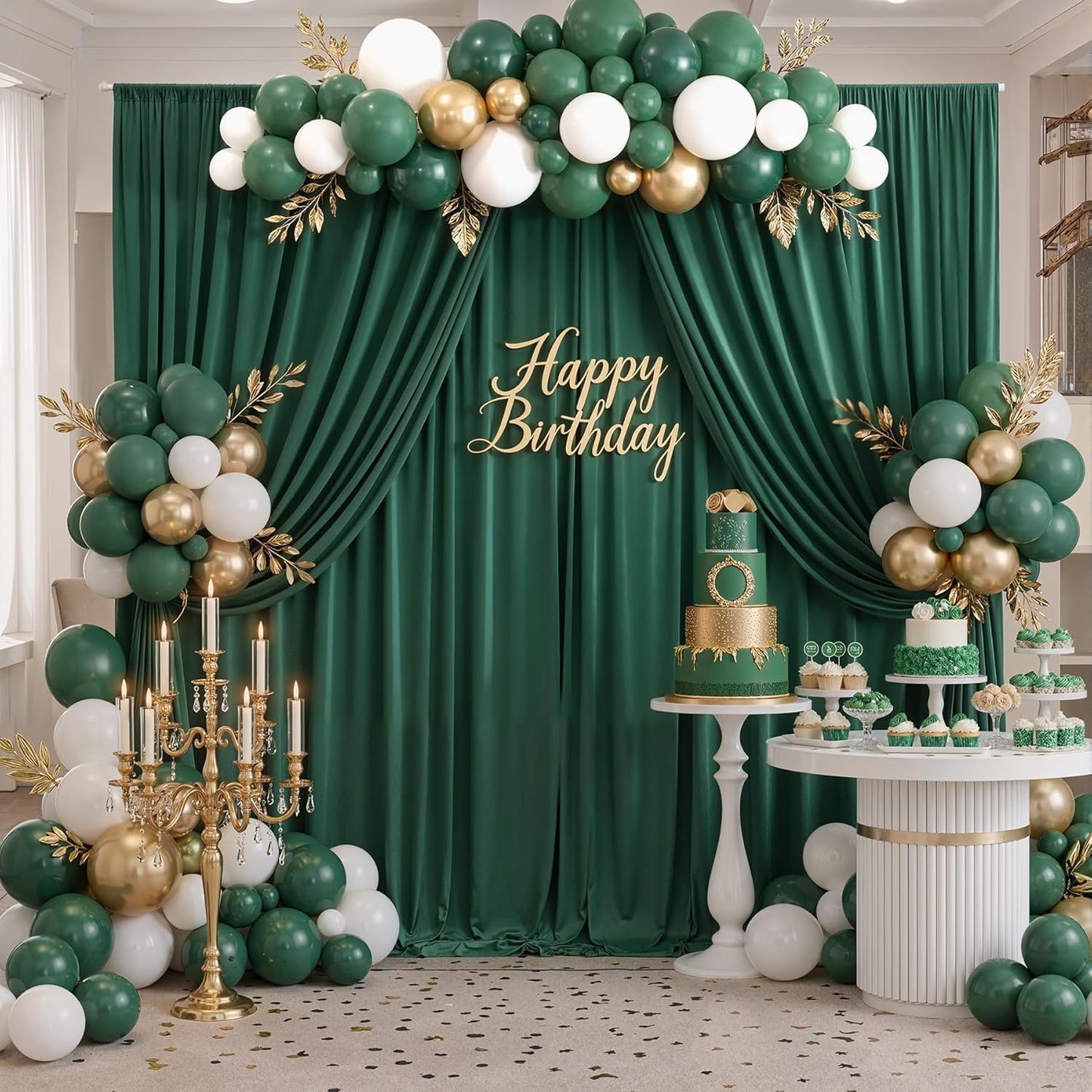 10ftx10ft Black Backdrop Curtains for Weddings Parties, Wrinkle Free 2 Panels Silky Polyester Photo Backdrop Drapes Back Drop Cloth Drapery for Birthday Mother'sDay Photography Background