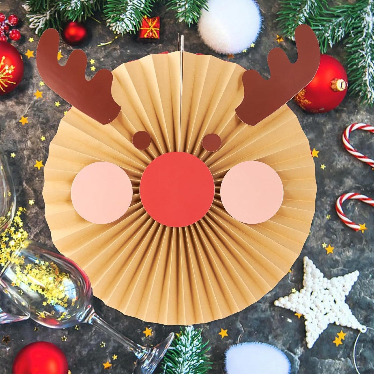 Easy Joy Paper Leaves Decorations for Wall Paper Fans Classroom Decoration Leaves Backdrop Decor Wall Decor,Set of 9