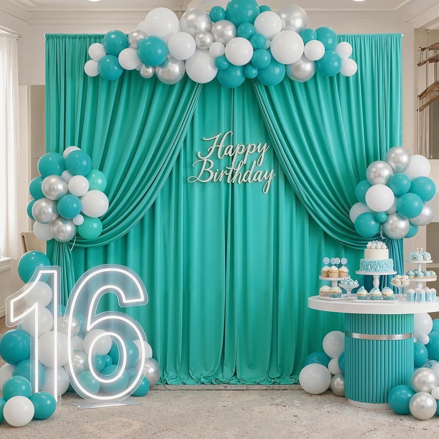 10ftx10ft Black Backdrop Curtains for Weddings Parties, Wrinkle Free 2 Panels Silky Polyester Photo Backdrop Drapes Back Drop Cloth Drapery for Birthday Mother'sDay Photography Background