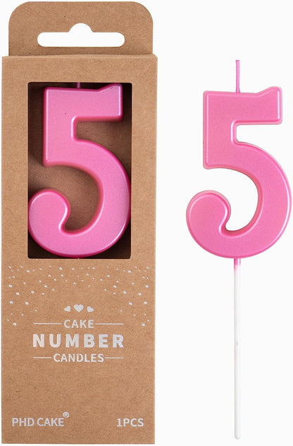 PHD CAKE 2.76 Inch Modern Gold 2 Number Birthday Candles, Gold Number Candles, Cake Number Candles, Party Celebration
