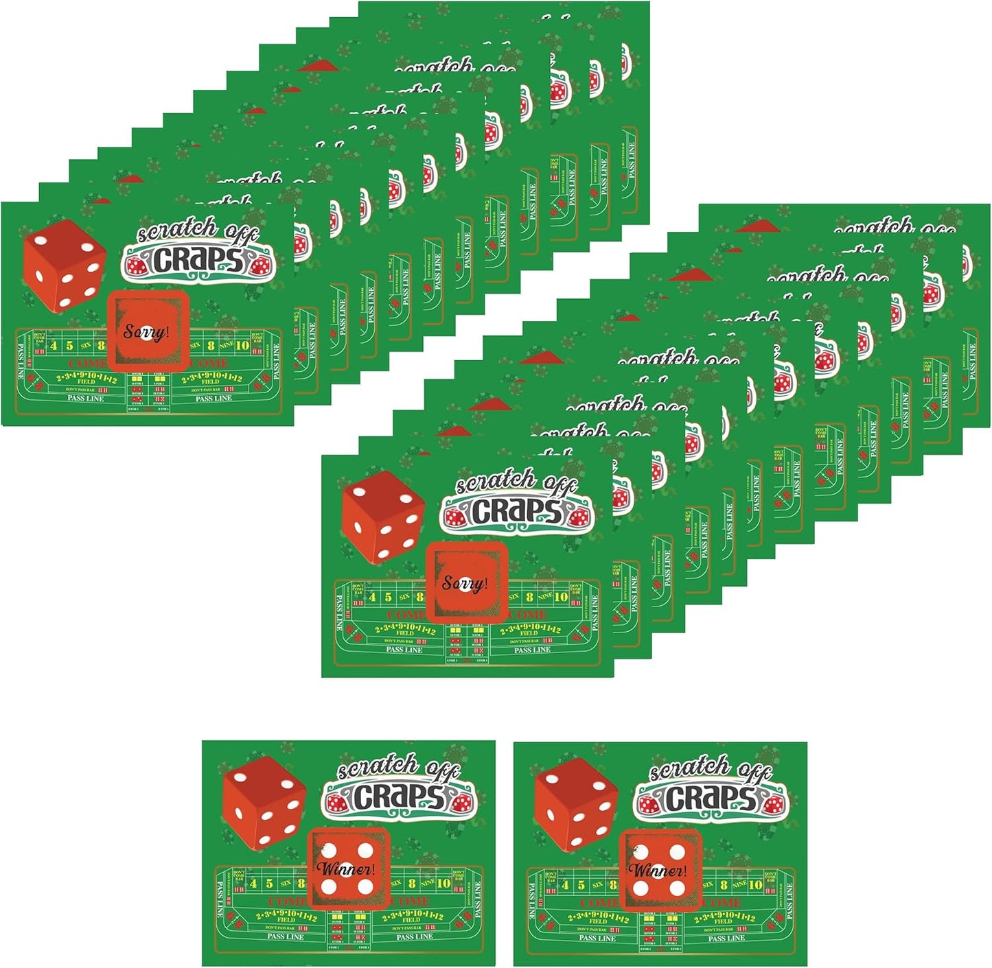 My Scratch Offs Casino Night Party Game - 26 Cards (24 Non-Bingo, 2 Bingo)