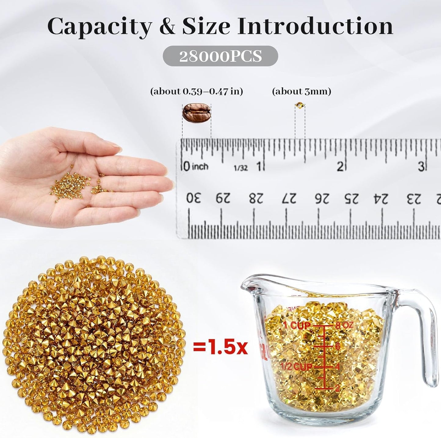 FUTUREPLUSX 10000PCS Fake Diamonds, 4.5mm Mini Clear Diamonds Decoration Acrylic Crystal Vase Fillers Table Scatter Confetti Gems for Wedding Bridal Shower Birthdays Graduation Party Home Decor
