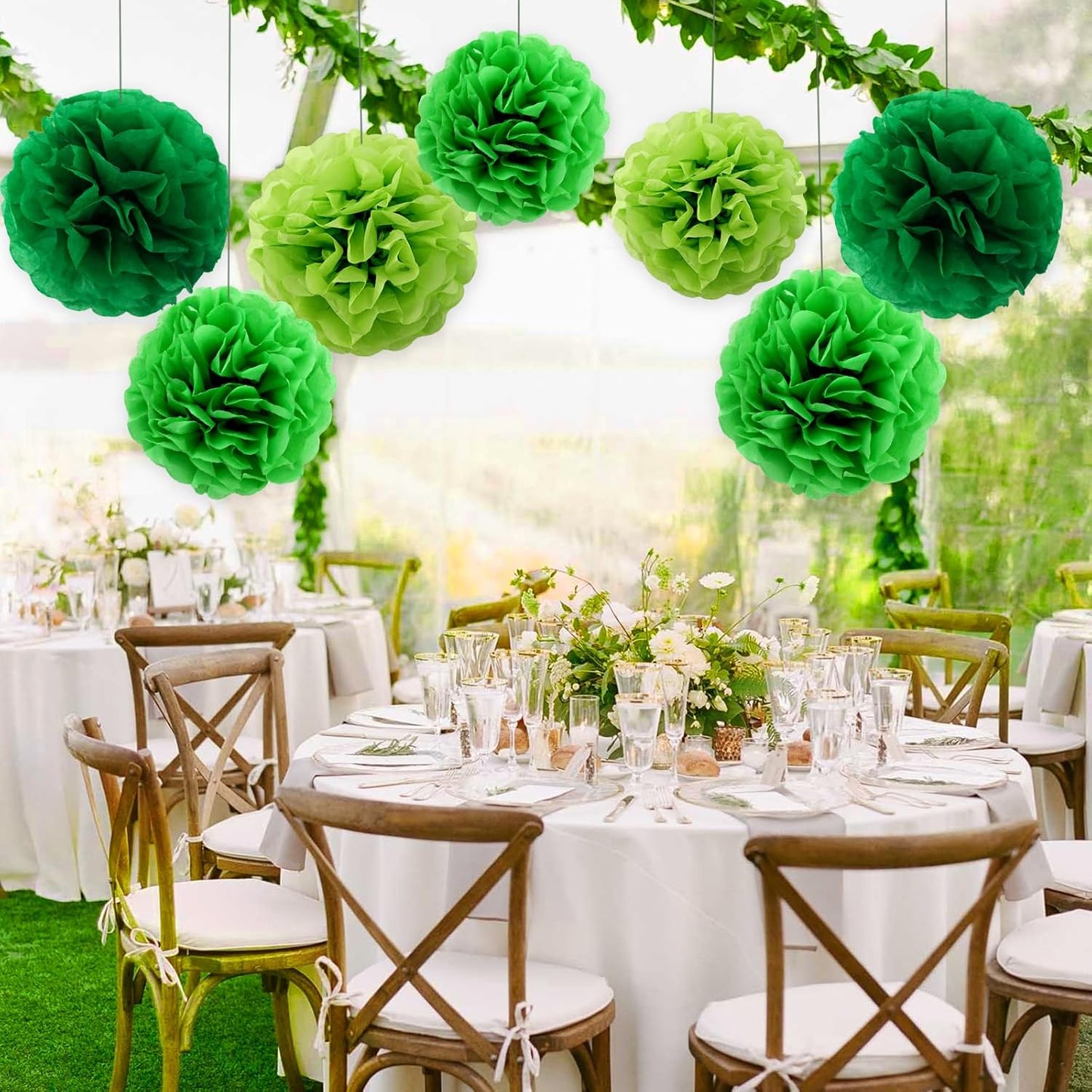 BEISHIDA Hot Pink Tissue Hanging Paper Flowers Ball Decorations Set for Mother's Day Birthday Valentine's Day Anniversary Bridal Baby Shower Wedding Backdrops Home Outdoor Party Supplies(13 Packs)