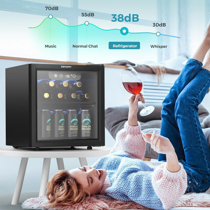 EUHOMY 4.5 Cu.ft Beverage Refrigerator and Cooler, 145 Can Mini fridge with Glass Door for Soda Beer Wine, Small Drink Dispenser with Digital Adjustable Thermostat for Home Office Bar