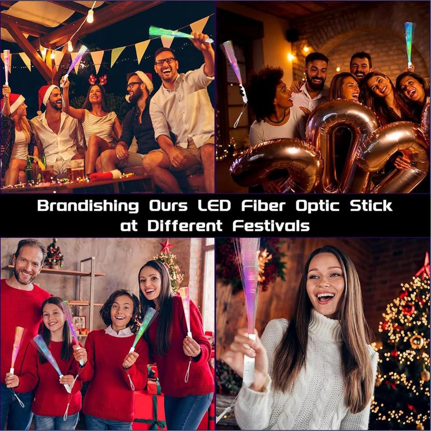 30 Pack Blue Fiber Optic Wands Glow Fiber Wands Bulk LED Light Up Wands with 3 Flashing Modes LED Flashing Sticks for July 4th Halloween Christmas Wedding Birthday Carnival Bachelor Party