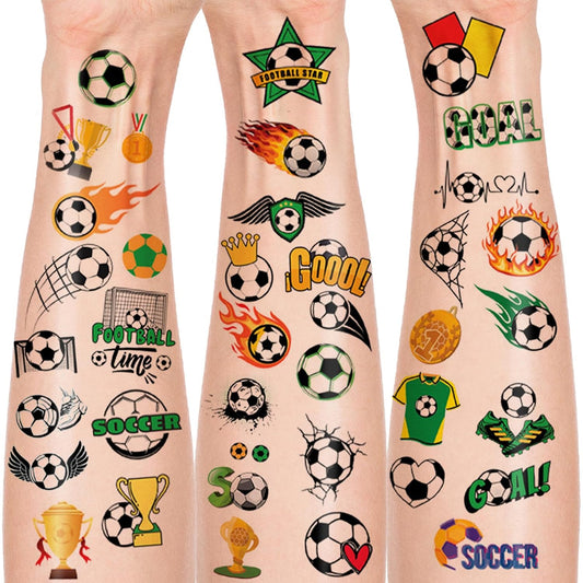 100pcs+ Soccer Tattoos Temporary Glitter Precut Soccer Stickers,World Cup Merchandise Party Favors 2026 & Birthday Decor Supplies,Sports Themed Football Accessories Gifts for Boys Girls School Reward
