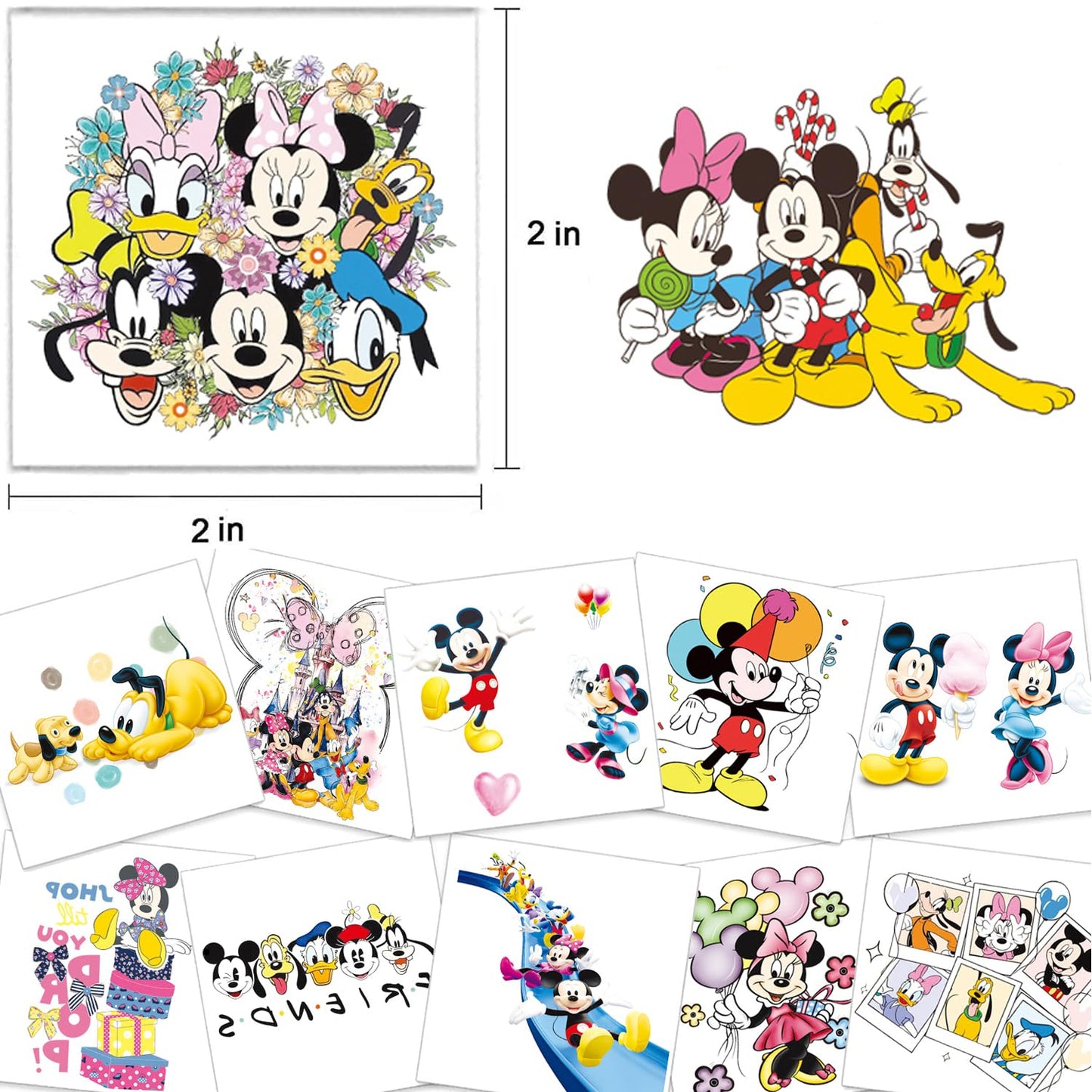 60 Pcs Princess Temporary Tattoos Birthday Themed Party Supplies Decoration Favors Cartoon Cute Sticker for Kids Girls Home Activity Class Prizes Carnival Christmas Rewards (60, princess)
