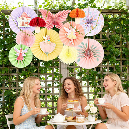 Easy Joy Paper Leaves Decorations for Wall Paper Fans Classroom Decoration Leaves Backdrop Decor Wall Decor,Set of 9