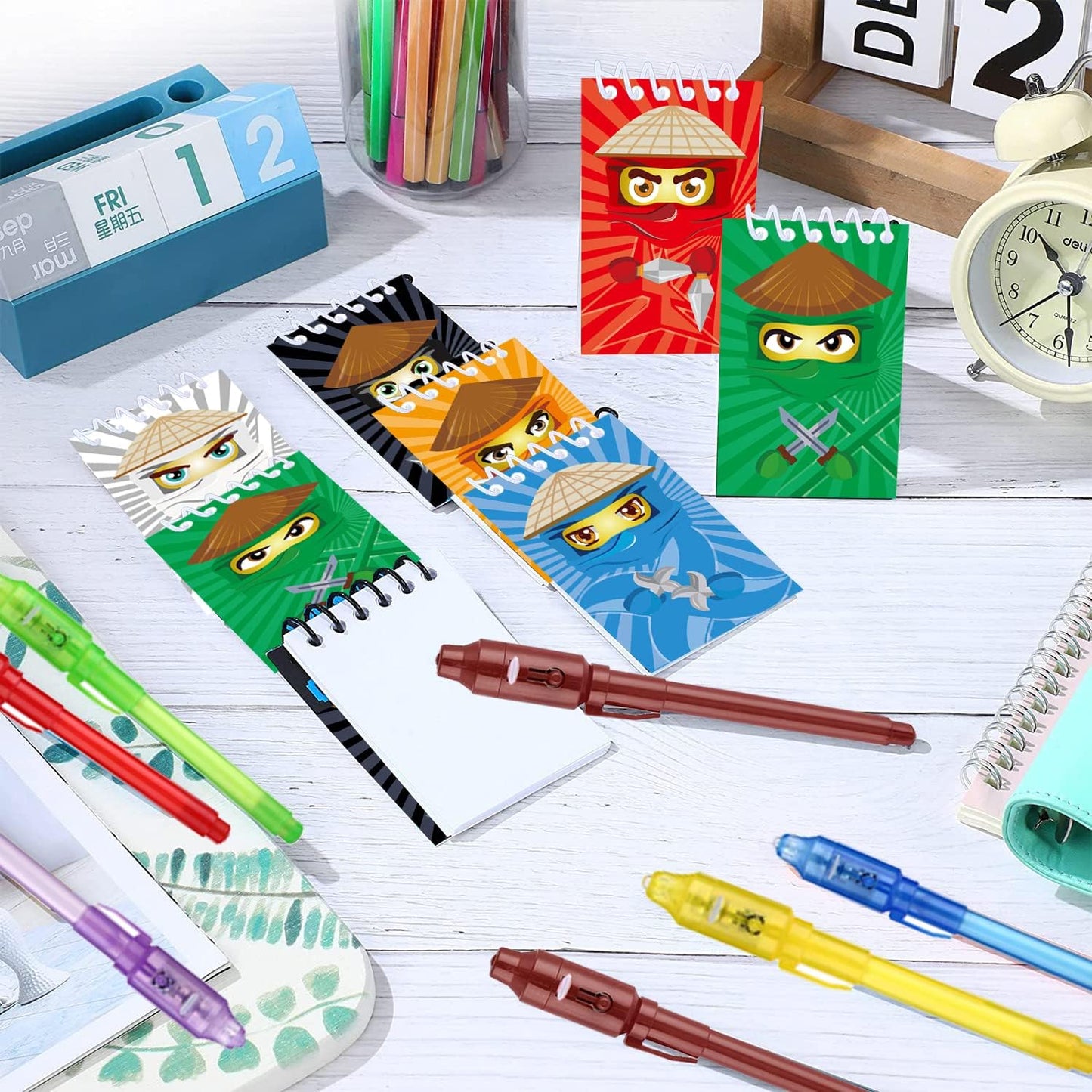 Ninja party favors |12 invisible ink pen and 12 mini Notepads| Ninja party Goodie Bag Stuffers,ninja party supplies